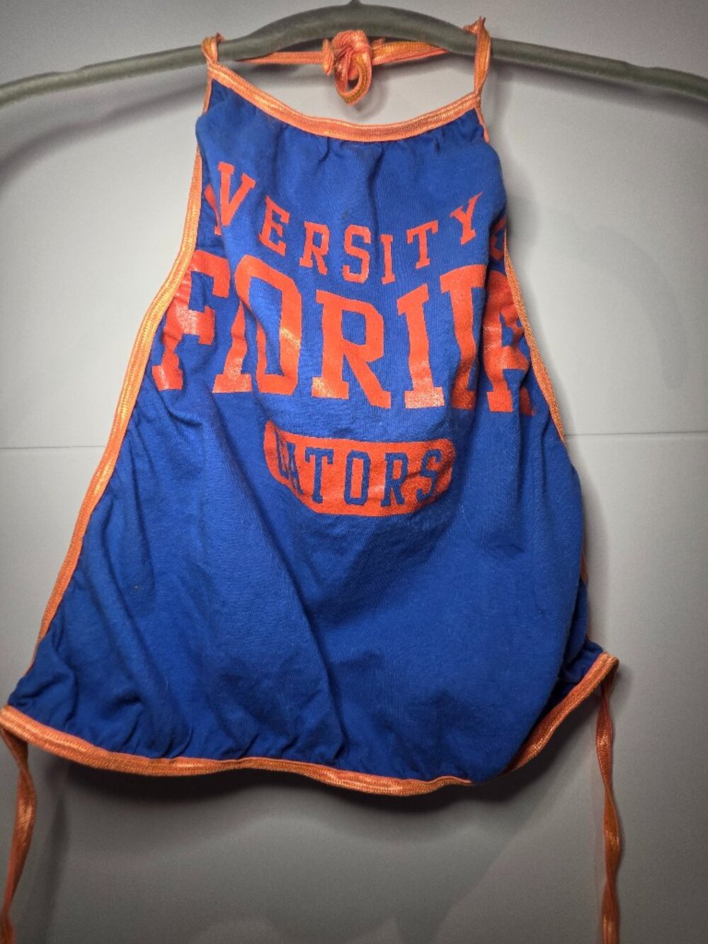 UF University of Florida Gators Women’s Halter Top Blue Orange Open Back Tie